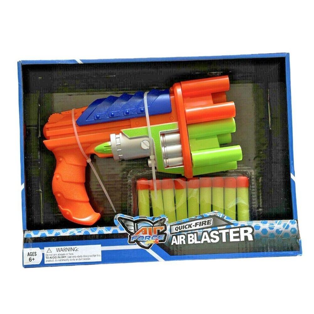 Air Force Quick-Fire Air Blaster Toy Soft Dart Gun with Darts +6 Years